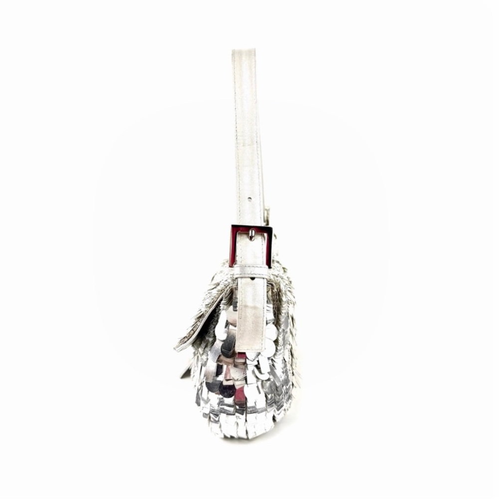 •SOLD• RARE Fendi Metallic Silver Sequin Baguette - Picture 5 of 8